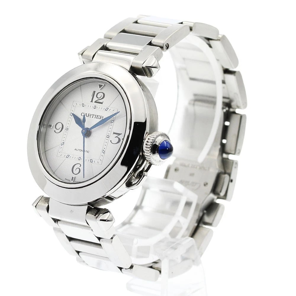 CARTIER PASHA SILVER AUTOMATIC WATCH - 2