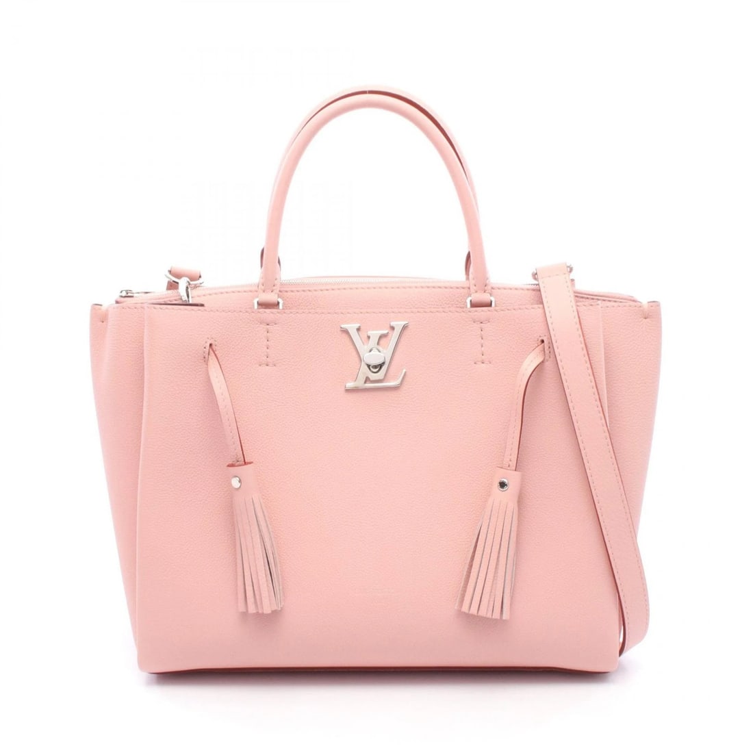 LOUIS VUITTON LOCKME SHOULDER CROSSBODY HANDBAG: LOUIS VUITTON Lockme Shoulder Crossbody Handbag Brand: LOUIS VUITTON Type/Style: Handbag Material: Exterior Material leather Color: Exterior Color Rose poodle / Pink?ish colors Size: (H:9.8" x W:11.8"
