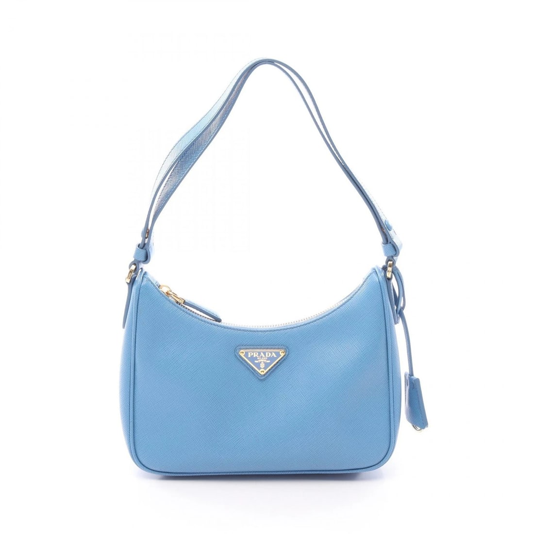 PRADA RE-EDITION MINI SHOULDER BAG SAFFIANO LEATHER BLUE: PRADA Re-Edition Mini Shoulder Bag Saffiano leather Blue Brand: PRADA Type/Style: Shoulder Bag Material: Exterior Material Saffiano leather Color: Exterior Color Blue?ish colors Size: (H:4.7" x W:8.7"