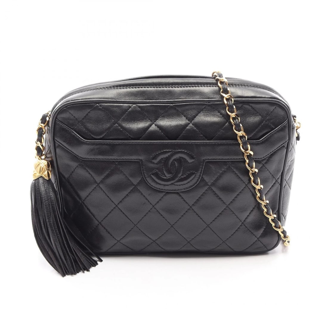 CHANEL MATELASSE FRINGE CHAIN SHOULDER BAG: CHANEL Matelasse fringe Chain Shoulder Bag Brand: CHANEL Type/Style: Shoulder Bag Material: Exterior Material Lambskin (sheep leather) Color: Exterior Color Black?ish colors Size: (H:6.7" x W:8.7" x