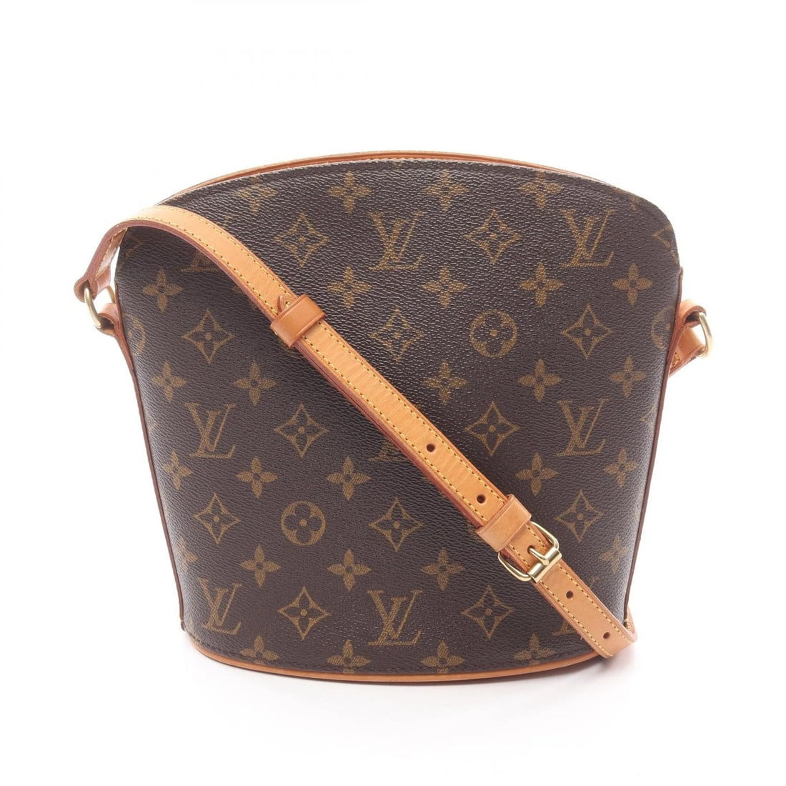 LOUIS VUITTON DROUO SHOULDER BAG MONOGRAM CANVAS LEATHER BROWN: LOUIS VUITTON Drouo Shoulder Bag Monogram canvas leather Brown Brand: LOUIS VUITTON Type/Style: Shoulder Bag Material: Exterior Material Monogram ? PVC coated canvas ? leather Color: Exterior Color