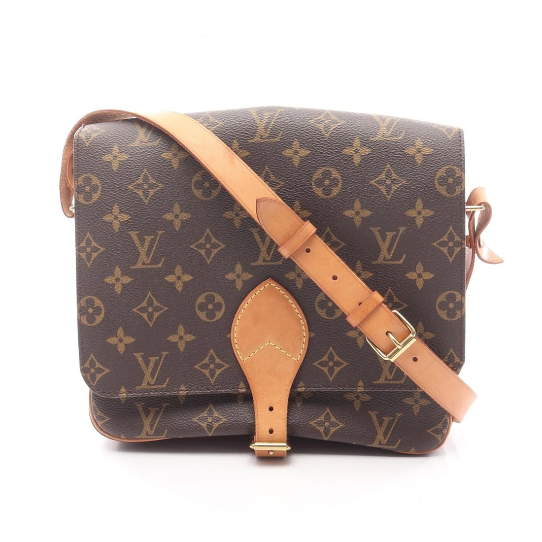 LOUIS VUITTON CARTOUCHIERE SHOULDER CROSSBODY BAG: LOUIS VUITTON Cartouchiere Shoulder Crossbody Bag Brand: LOUIS VUITTON Type/Style: Shoulder Bag Material: Exterior Material Monogram ? PVC coated canvas ? leather Color: Exterior Color Brown?ish