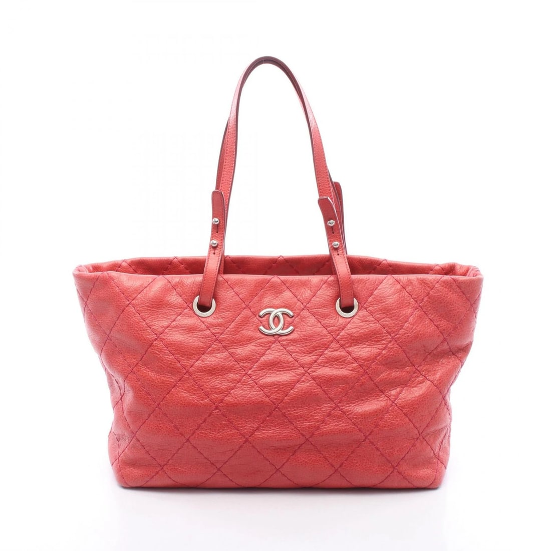 CHANEL ON THE ROAD TOTE SHOULDER BAG: CHANEL On the Road Tote Shoulder Bag Brand: CHANEL Type/Style: Tote Bag Material: Exterior Material leather Color: Exterior Color Red?ish colors Size: (H:10.2" x W:13.0" x D:5.5") Accessories: Non