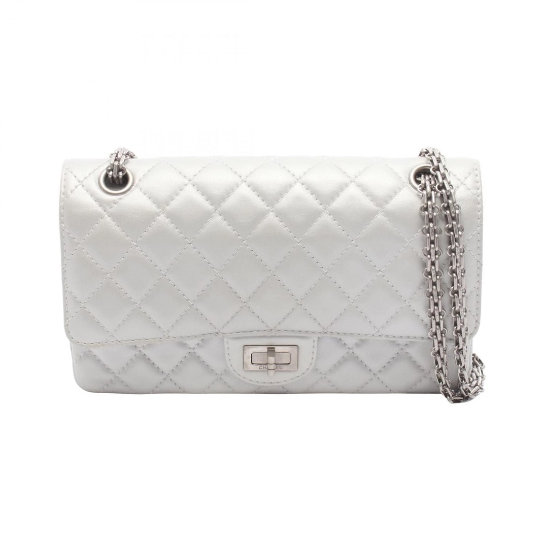 CHANEL MATELASSE CHAIN SHOULDER HANDBAG: CHANEL Matelasse Chain Shoulder Handbag Brand: CHANEL Type/Style: Shoulder Bag Material: Exterior Material leather Color: Exterior Color Silver?ish colors Size: (H:5.7" x W:9.4" x D:3.1") Accessor