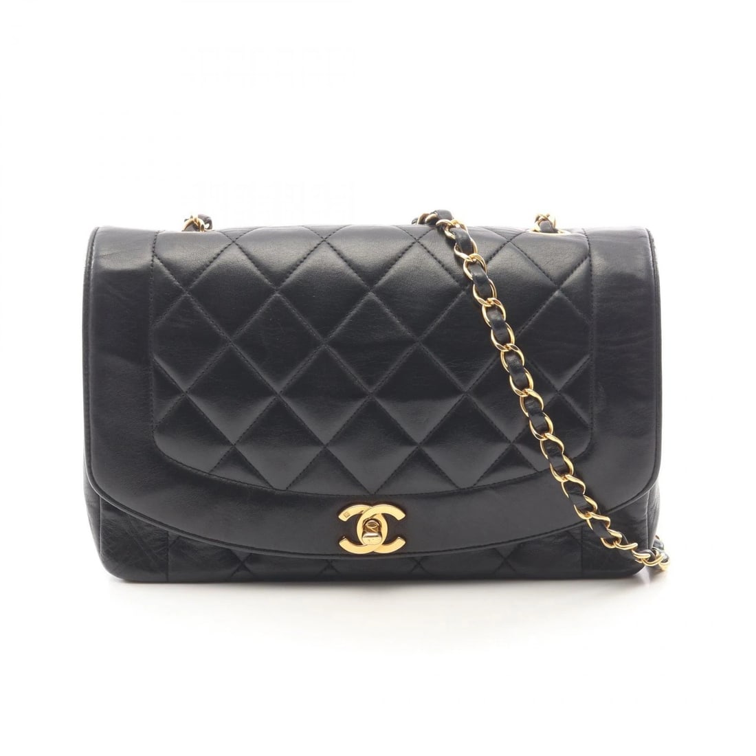 CHANEL MATELASSE DIANA FLAP CHAIN SHOULDER BAG: CHANEL Matelasse Diana Flap Chain Shoulder Bag Brand: CHANEL Type/Style: Shoulder Bag Material: Exterior Material Lambskin (sheep leather) Color: Exterior Color Black?ish colors Size: (H:6.3" x W:9.8"
