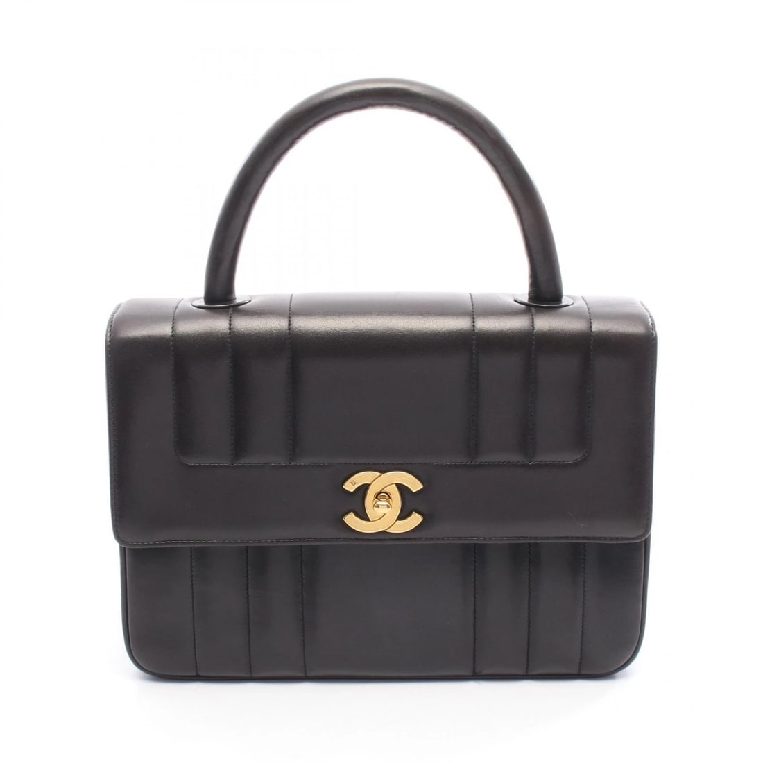 CHANEL MADEMOISELLE HANDBAG LEATHER BLACK: CHANEL Mademoiselle Handbag leather Black Brand: CHANEL Type/Style: Handbag Material: Exterior Material Lambskin (sheep leather) Color: Exterior Color Black?ish colors Size: (H:7.5" x W:10.2" x D:3.1"
