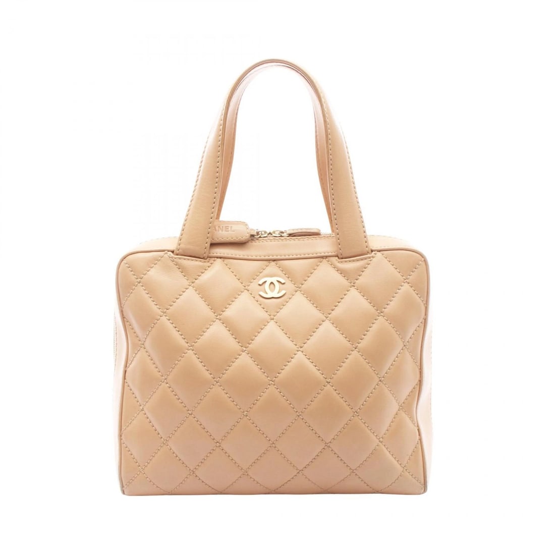 CHANEL WILD STITCH ZIPPERED HANDBAG LEATHER BEIGE: CHANEL Wild stitch Zippered Handbag leather Beige Brand: CHANEL Type/Style: Handbag Material: Exterior Material leather Color: Exterior Color Beige ish colors Size: (H:9.8" x W:12.2" x D:5.5") Acc