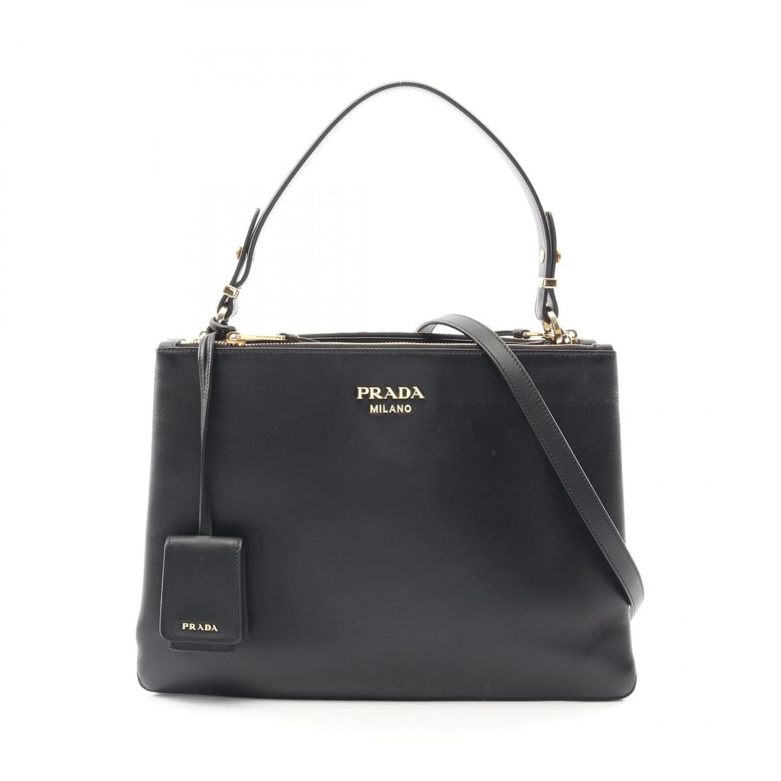 PRADA CALF SHOULDER CROSSBODY HANDBAG TOTE BAG: PRADA CALF Shoulder Crossbody Handbag Tote Bag Brand: PRADA Type/Style: Tote Bag Material: Exterior Material leather Color: Exterior Color Black?ish colors Size: (H:9.4" x W:13.4" x D:0.0") Access