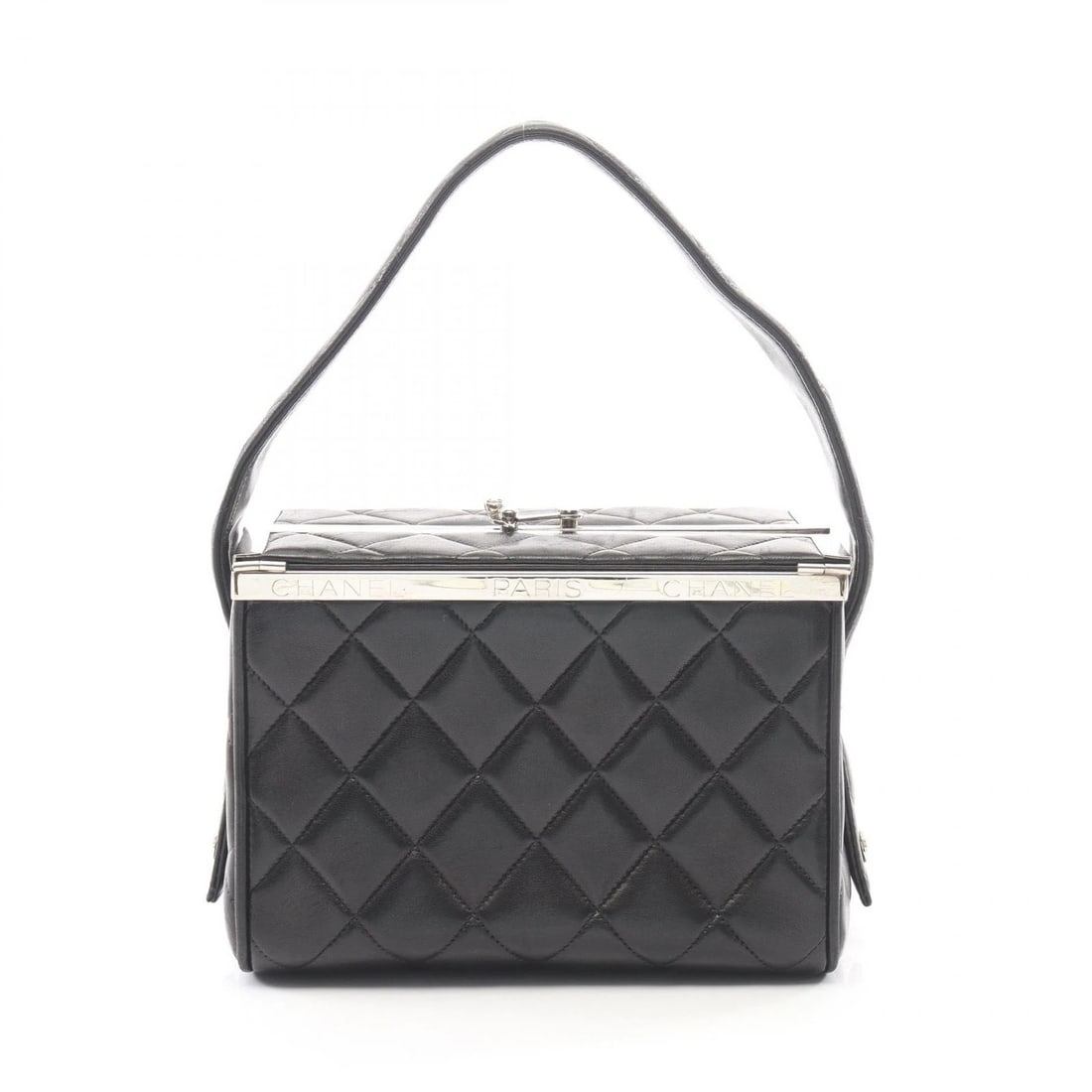 CHANEL MATELASSE HANDBAG LAMBSKIN SHEEP LEATHER BLACK (1 of 2)
