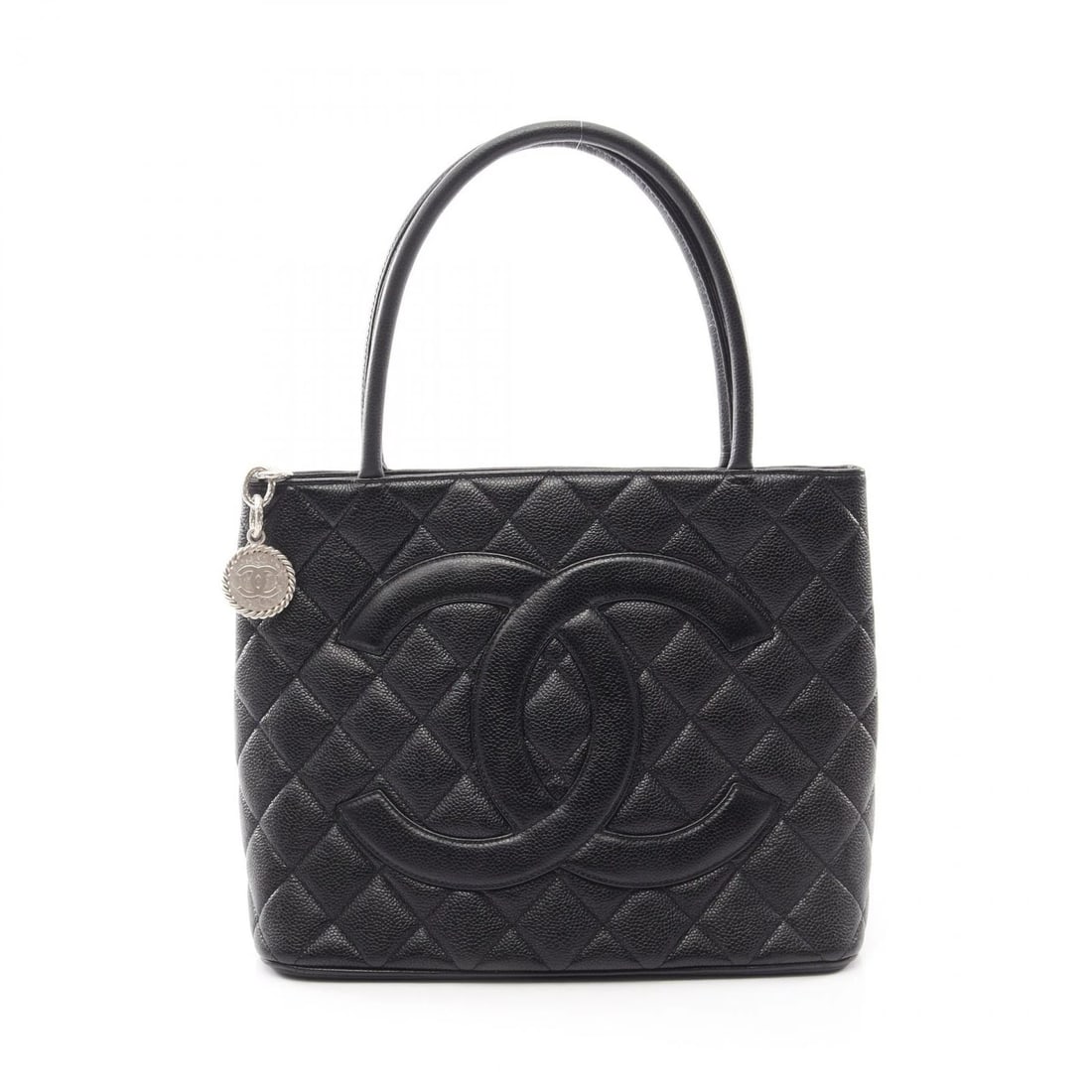 CHANEL MEDALLION TOTE BAG GRAINED CALFSKIN LEATHER: CHANEL Medallion Tote Bag Grained Calfskin leather Brand: CHANEL Type/Style: Tote Bag Material: Exterior Material Grained Calfskin leather Color: Exterior Color Black?ish colors Size: (H:9.4" x W:11.4