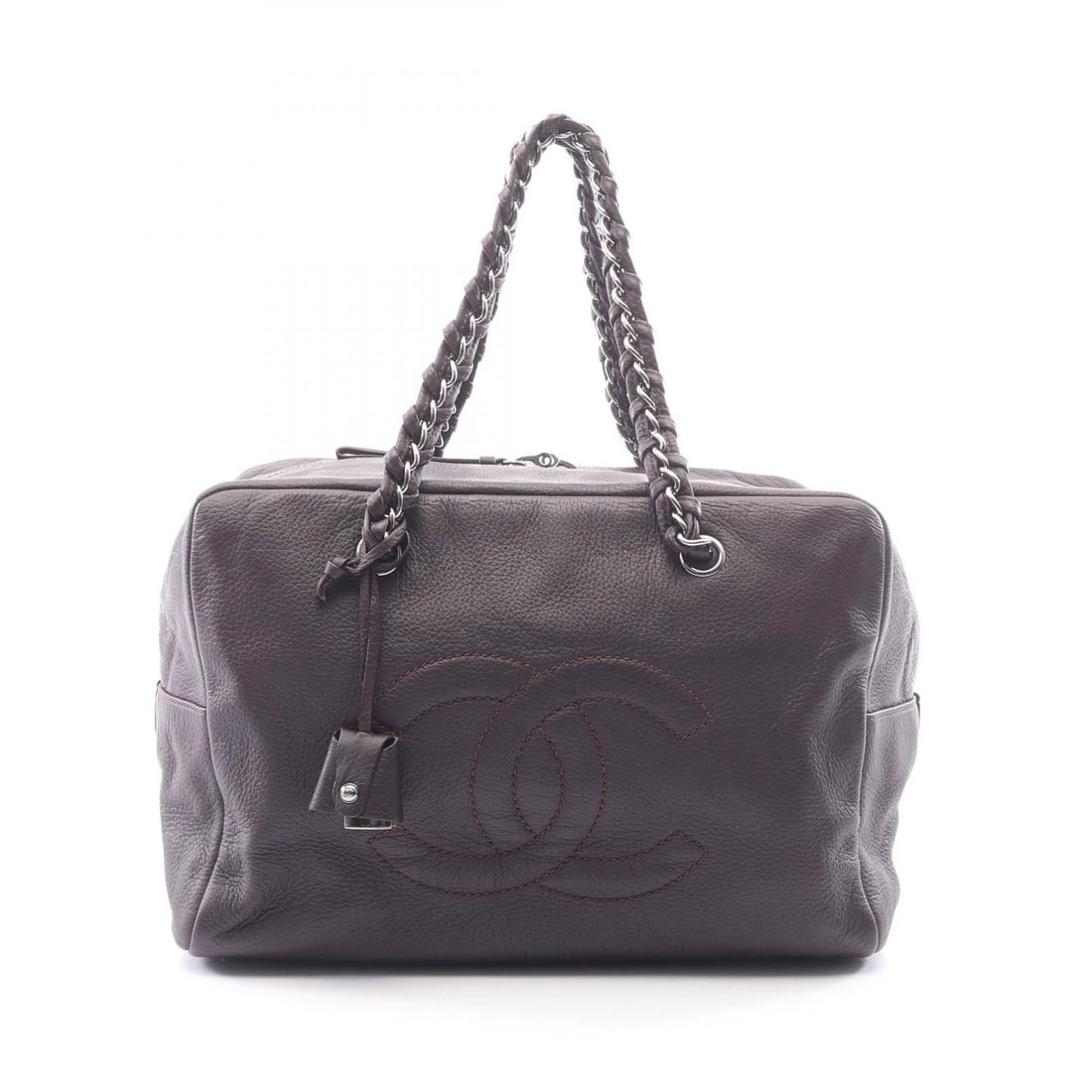 CHANEL LUXURY LINE CHAIN HANDBAG LEATHER BROWN: CHANEL Luxury line Chain Handbag leather Brown Brand: CHANEL Type/Style: Handbag Material: Exterior Material leather Color: Exterior Color Brown?ish colors Size: (H:9.4" x W:12.2" x D:5.9") Access