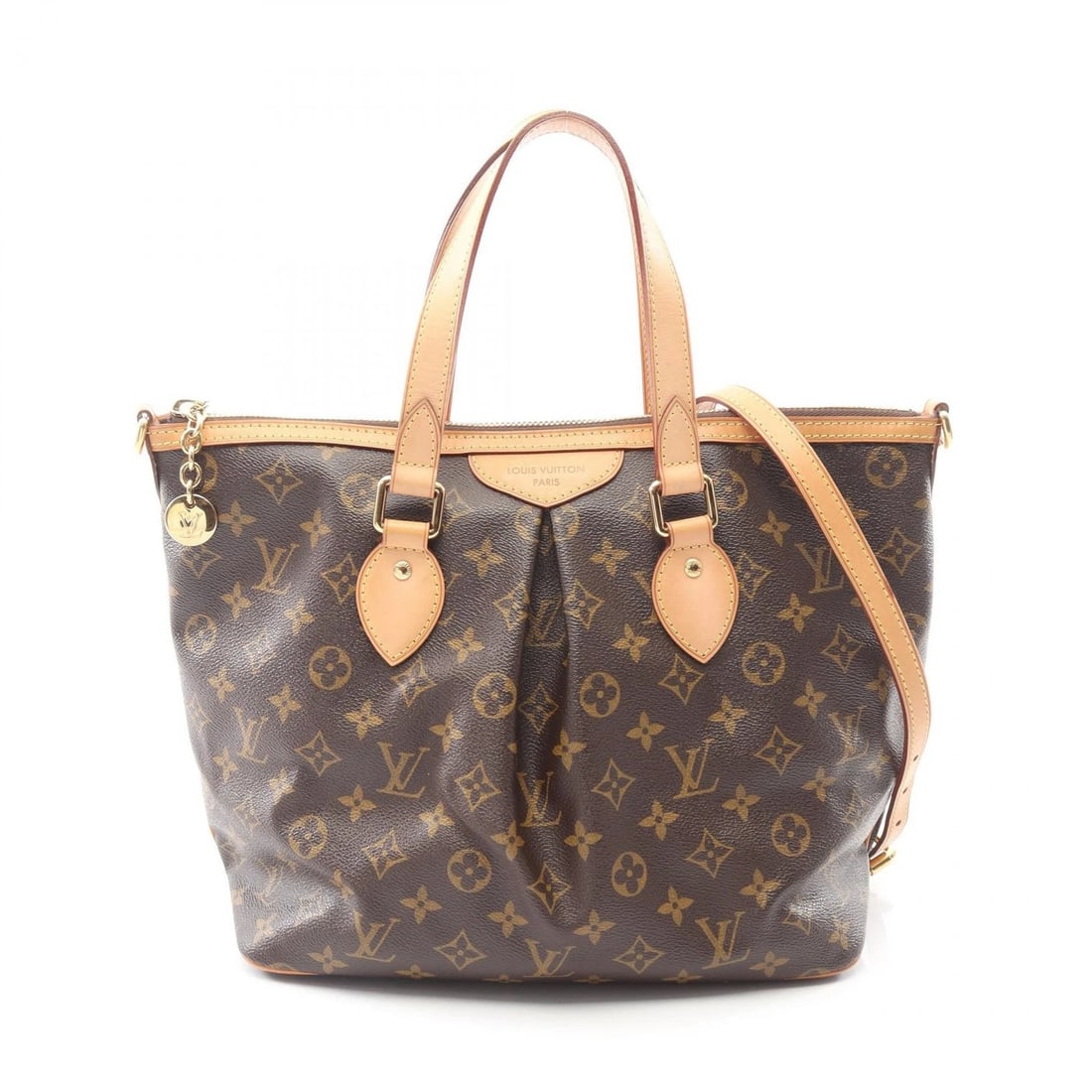 LOUIS VUITTON PALERMO PM SHOULDER HANDBAG: LOUIS VUITTON Palermo PM Shoulder Handbag Brand: LOUIS VUITTON Type/Style: Handbag Material: Exterior Material Monogram ? PVC coated canvas ? leather Color: Exterior Color Brown?ish colors Size: (H:10