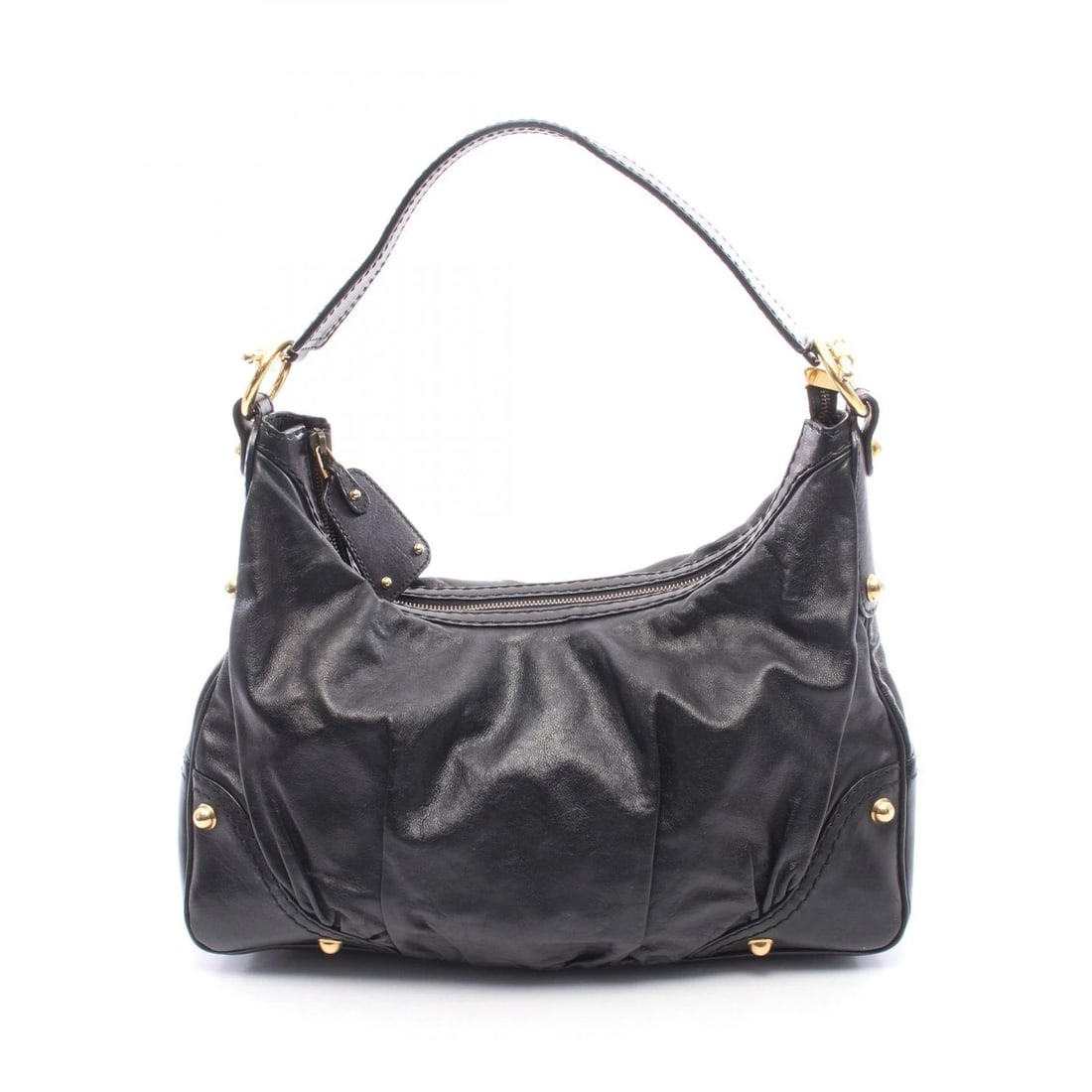 GUCCI SHOULDER BAG LEATHER BLACK GHW (1 of 4)