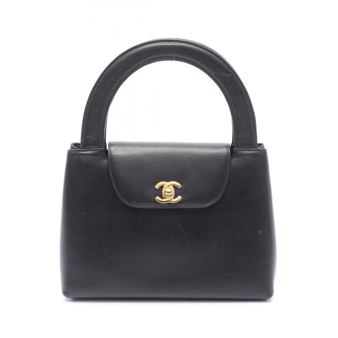 CHANEL TURN LOCK HANDBAG GRAINED CALFSKIN LEATHER: CHANEL Turn lock Handbag Grained Calfskin leather Brand: CHANEL Type/Style: Handbag Material: Exterior Material Grained Calfskin leather Color: Exterior Color Black?ish colors Size: (H:6.7" x W:9.4" x