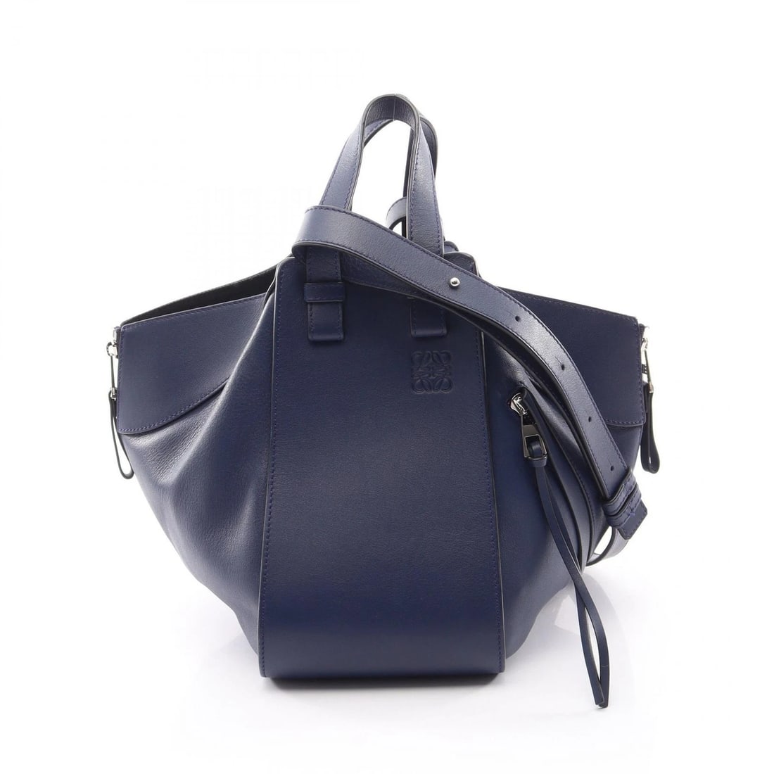 LOEWE HAMMOCK SHOULDER CROSSBODY HANDBAG: LOEWE HAMMOCK shoulder crossbody Handbag Brand: LOEWE Type/Style: Handbag Material: Exterior Material leather Color: Exterior Color Blue?ish colors Size: (H:9.6" x W:5.5" x D:9.8") Accessories: No