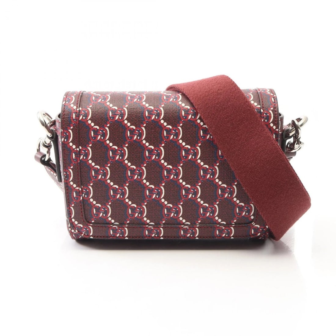 GUCCI GG SHADOW CROSSBODY SHOULDER BAG: GUCCI GG Shadow Crossbody Shoulder Bag Brand: GUCCI Type/Style: Shoulder Bag Material: Exterior Material PVC coated canvas Color: Exterior Color Bordeaux?ish colors Size: (H:5.5" x W:6.7" x D:2.4")