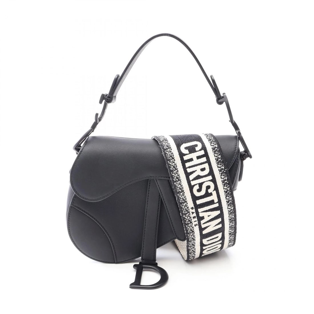 CHRISTIAN DIOR MINI SHOULDER SADDLE HANDBAG LEATHER BLACK: Christian Dior Mini shoulder Saddle Handbag leather Black Brand: DIOR Type/Style: Handbag Material: Exterior Material leather Color: Exterior Color Black?ish colors Size: (H:5.1" x W:7.1" x D:2.0")
