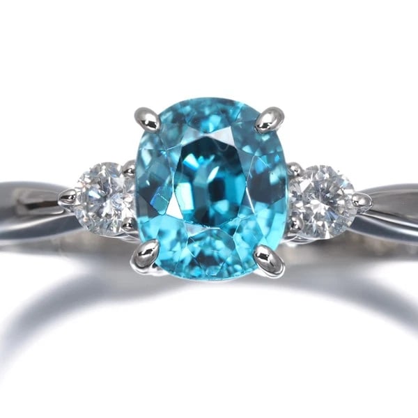 BLUEZIRCON RING 950 PLATINUM - 2