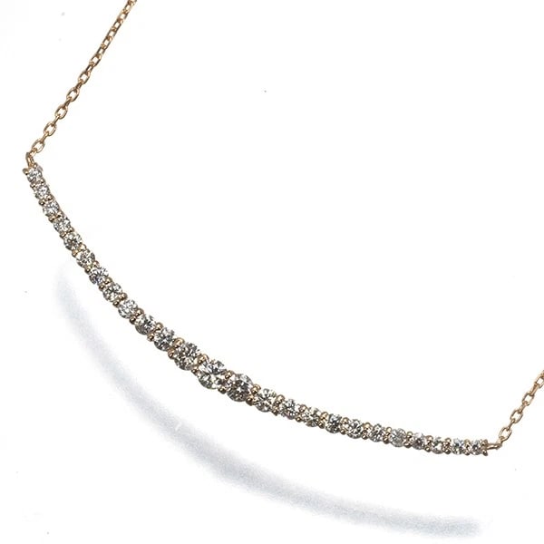 DIAMOND NECKLACE 18K 750 ROSE GOLD: Diamond Necklace 18K 750 Rose Gold Brand: Unbranded Type/Style: Necklace Material: 18K / 750 / Rose Gold, Main Stone Natural Color: rose gold Size: Necklace length: 48cm AdjUS table to short length