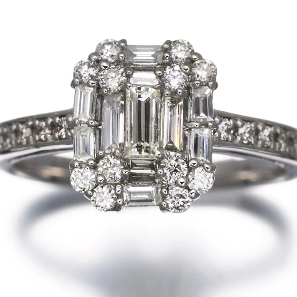DIAMOND RING 900 PLATINUM - 2