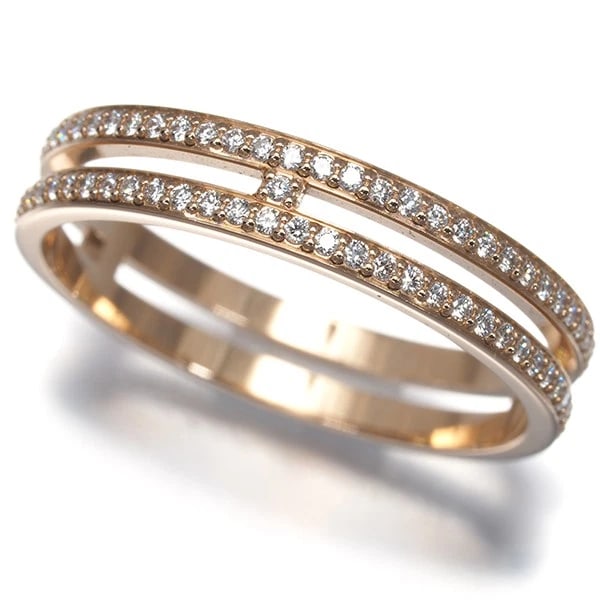 HERMES RING DIAMOND 18K 750 ROSE GOLD: HERMES Ring Diamond 18K 750 Rose Gold Brand: HERMES Type/Style: Ring Material: 18K / 750 / Rose Gold, Main Stone Natural Color: rose gold Size: US 6.5 Accessories: None Accessories Notice: