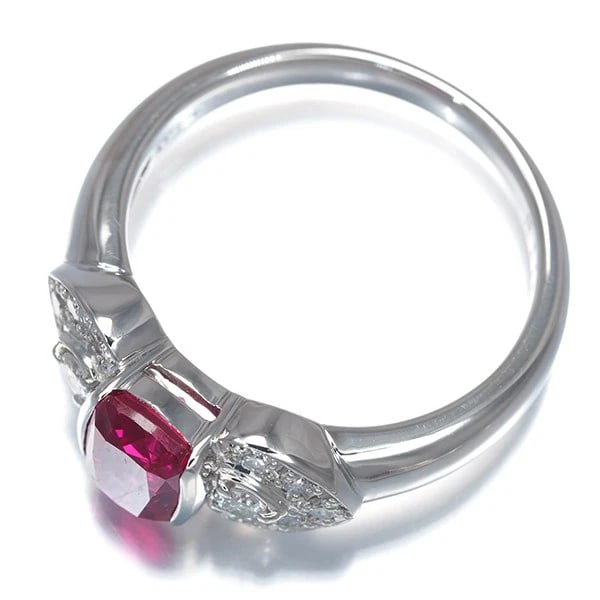 CRESCENT VERT RING LAB-CREATED RUBY PT 900 - 2