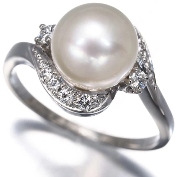 MIKIMOTO RING AKOYA PEARL DIAMOND 950 PLATINUM: Mikimoto Ring Akoya Pearl Diamond 950 Platinum Brand: MIKIMOTO Type/Style: Ring Material: 950/ Platinum, Main Stone Cultured Color: Silver Size: US 5 Accessories: None Accessories Notice: