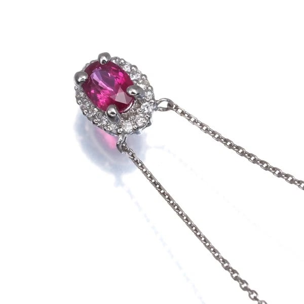 RUBY DIAMOND NECKLACE 950 850 PLATINUM - 2