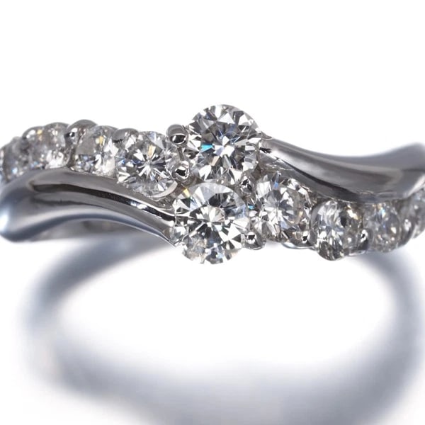 DIAMOND RING 900 PLATINUM - 2