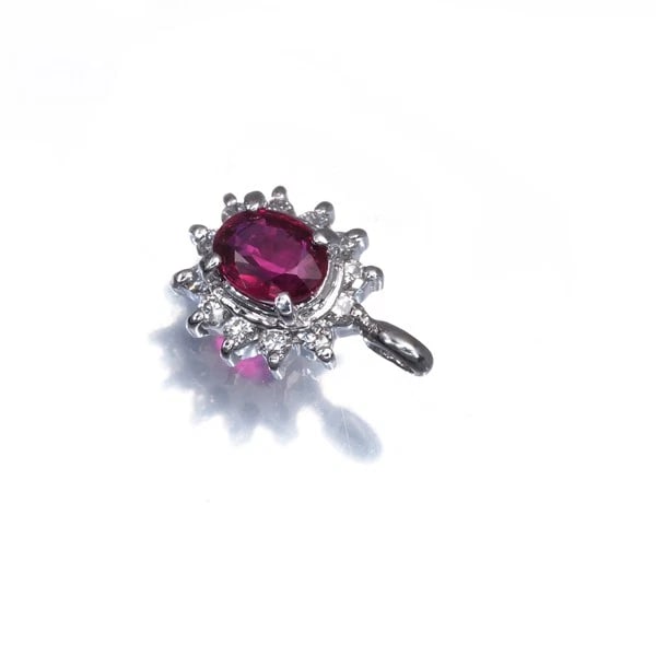RUBY DIAMOND PENDANT 900 PLATINUM - 2