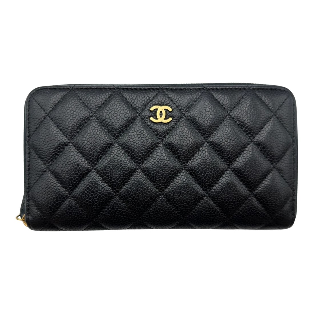 CHANEL CLASSIC LONG ZIP WALLET PURSE: CHANEL Classic long zip wallet purse Brand: CHANEL Type/Style: purse Material: Caviar skin Color: Black Gold Hardware Size: W7.5 x H4.1x D0.8inch Accessories: None Accessories Notice: When purchasing