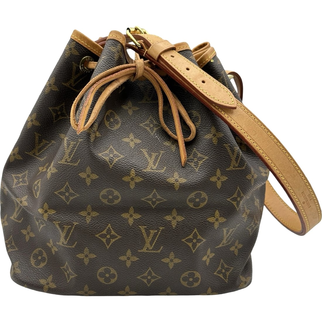 LOUIS VUITTON PETIT NOE SHOULDER BAG: LOUIS VUITTON Petit Noe Shoulder Bag Brand: LOUIS VUITTON Type/Style: Shoulder Bag Material: Monogram canvas Color: Brown Size: W9.4 x H10.2x D7.1inch Shoulder:24.0inch Accessories: None A