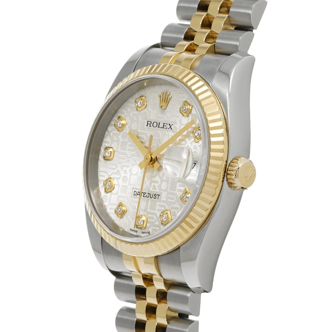 ROLEX DATEJUST SILVER COMPUTER/DIAMOND WATCH - 2