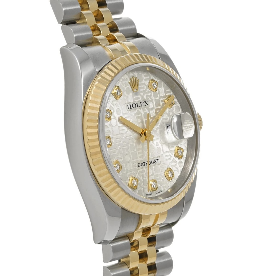 ROLEX DATEJUST SILVER COMPUTER/DIAMOND WATCH - 3
