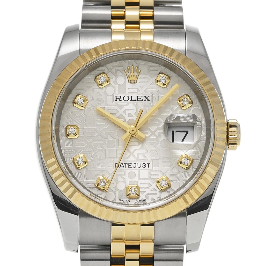ROLEX DATEJUST SILVER COMPUTER/DIAMOND WATCH - 4
