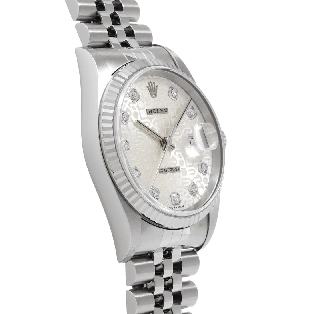 ROLEX DATEJUST SILVER COMPUTER/DIAMOND WATCH - 3
