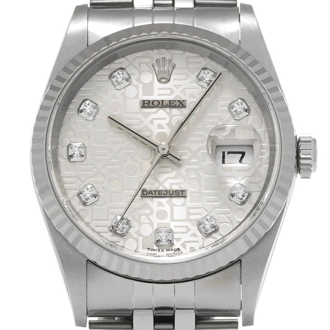 ROLEX DATEJUST SILVER COMPUTER/DIAMOND WATCH - 4