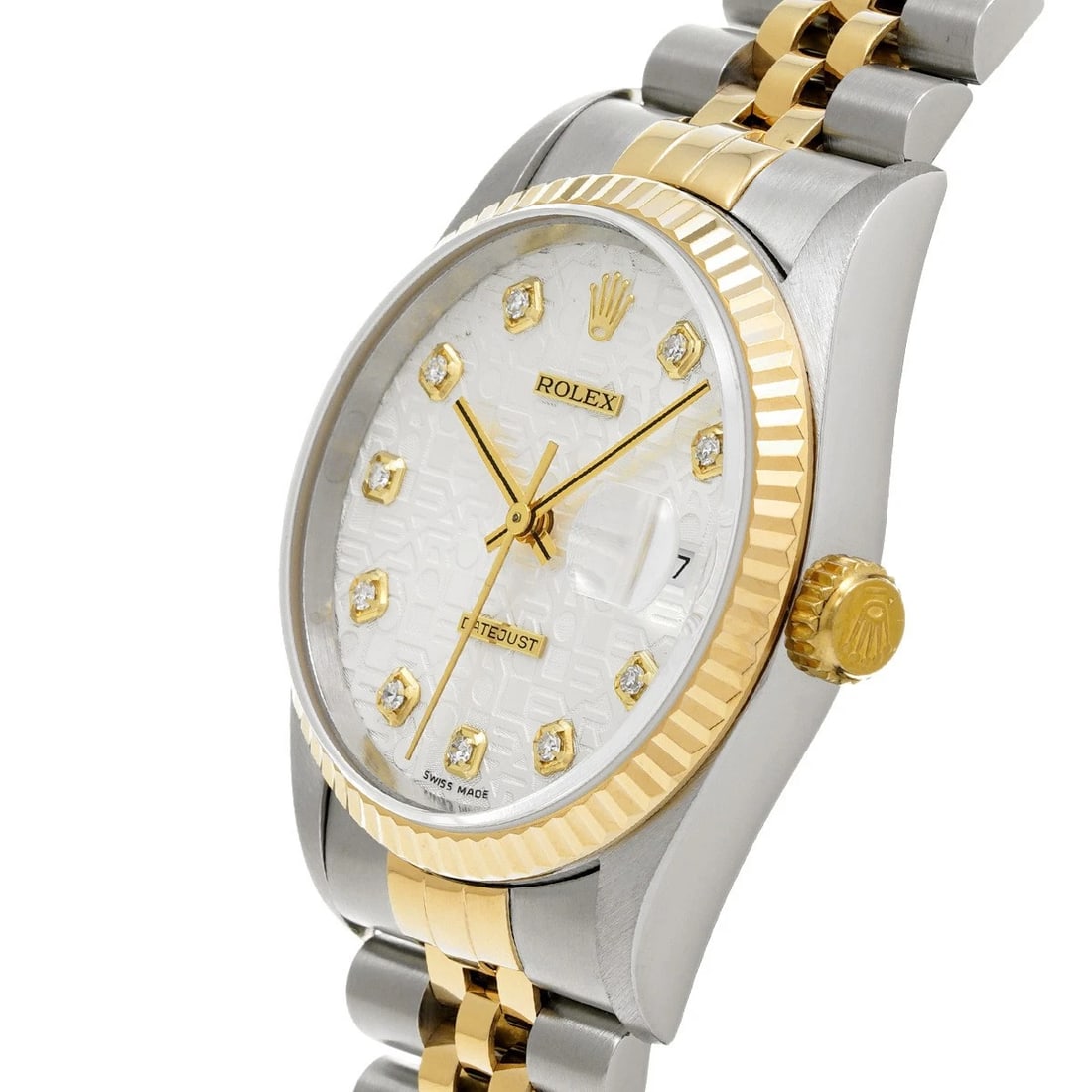 ROLEX DATEJUST SILVER COMPUTER/DIAMOND WATCH - 2