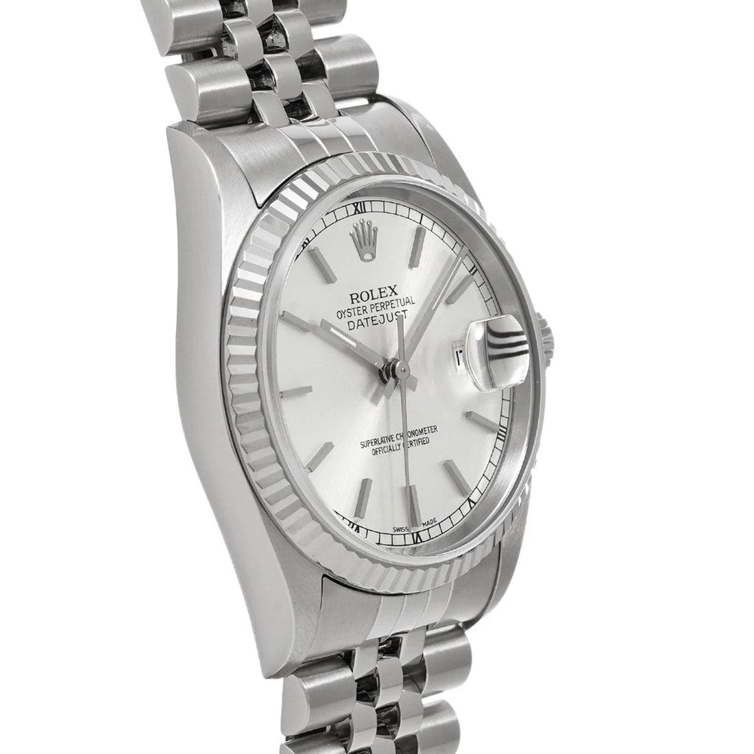 ROLEX DATEJUST SILVER WATCH - 3