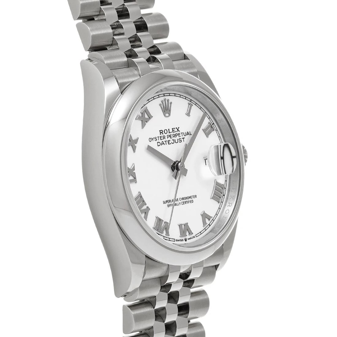 ROLEX DATEJUST WHITE WATCH - 3