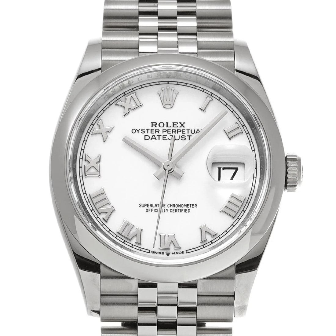 ROLEX DATEJUST WHITE WATCH - 4