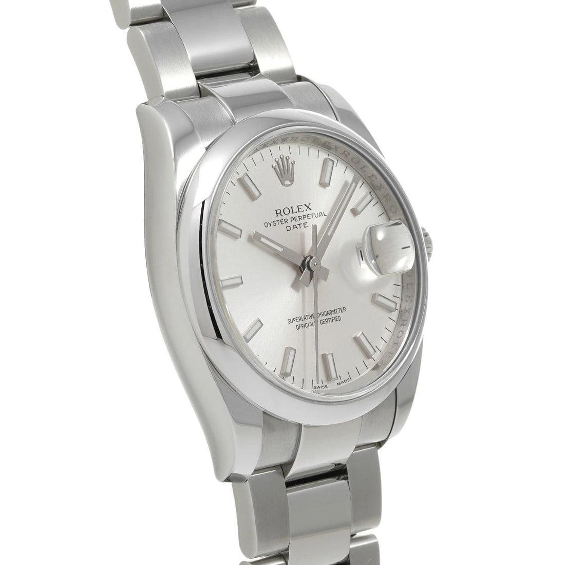 ROLEX OYSTER PERPETUAL DATE SILVER WATCH - 3