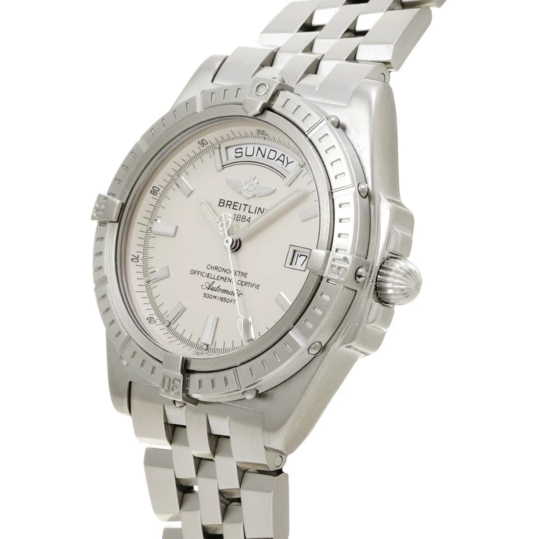 BREITLING HEADWIND DATE SILVER WATCH - 2