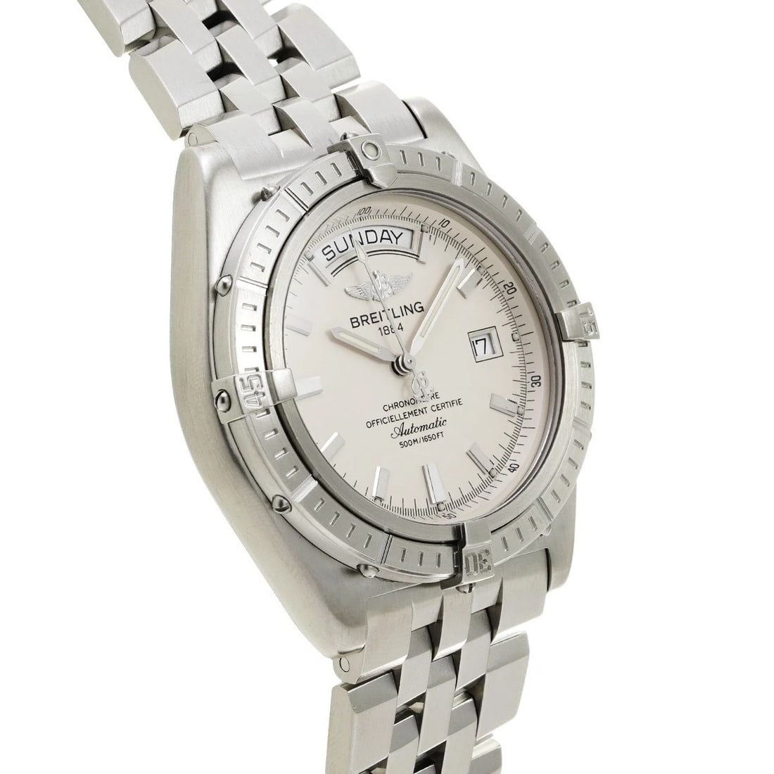 BREITLING HEADWIND DATE SILVER WATCH - 3
