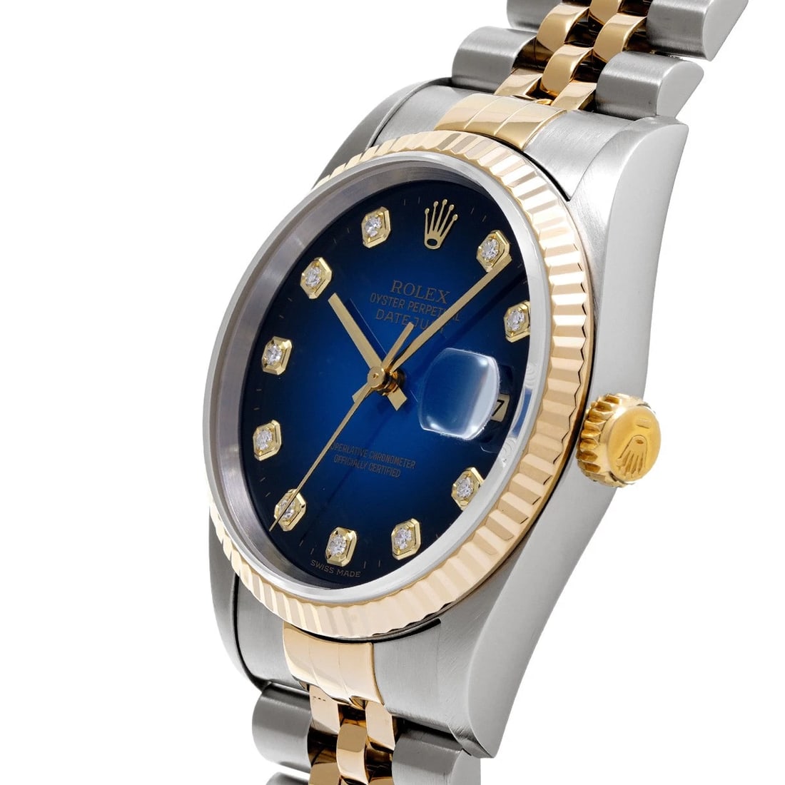 ROLEX DATEJUST BLUE GRADIENT/DIAMOND WATCH - 2
