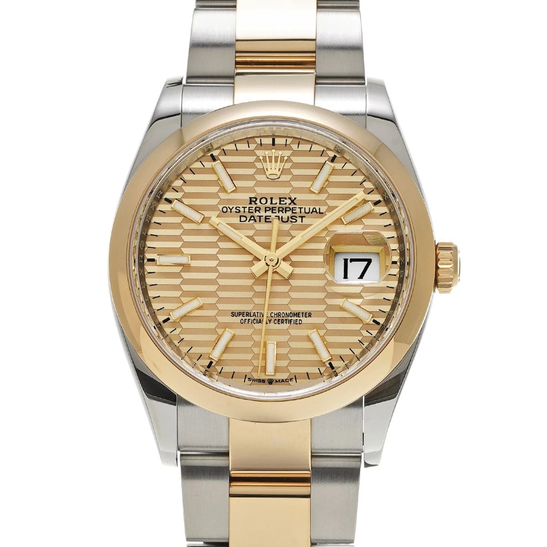 ROLEX DATEJUST GOLDEN FLUTED MOTIF WATCH: ROLEX Datejust Golden Fluted Motif Watch Brand: ROLEX Type/Style: Wristwatch Material: Band Material Stainless steel/Yellow Gold, Case Material Stainless steel/Yellow Gold Color: Dial Color Golden