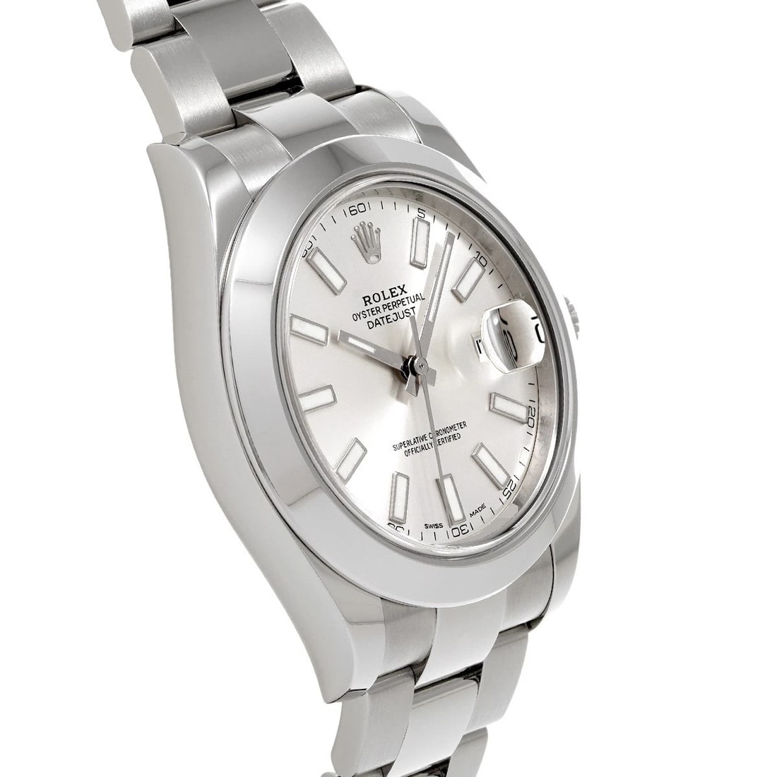 ROLEX DATEJUST SILVER WATCH - 3