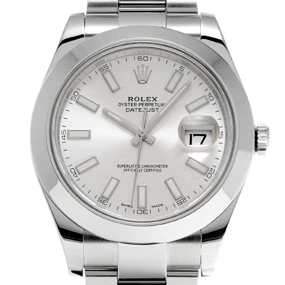 ROLEX DATEJUST SILVER WATCH - 4