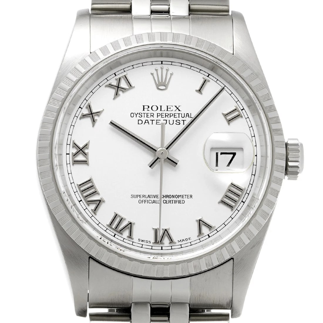 ROLEX DATEJUST WHITE WATCH - 4