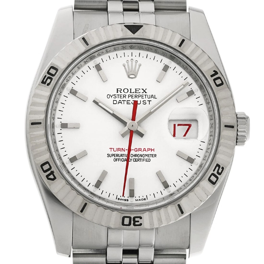 ROLEX DATEJUST WHITE WATCH - 4